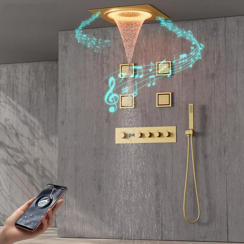 Home Decor Gift - Set Doccia LED Intelligente con Musica,