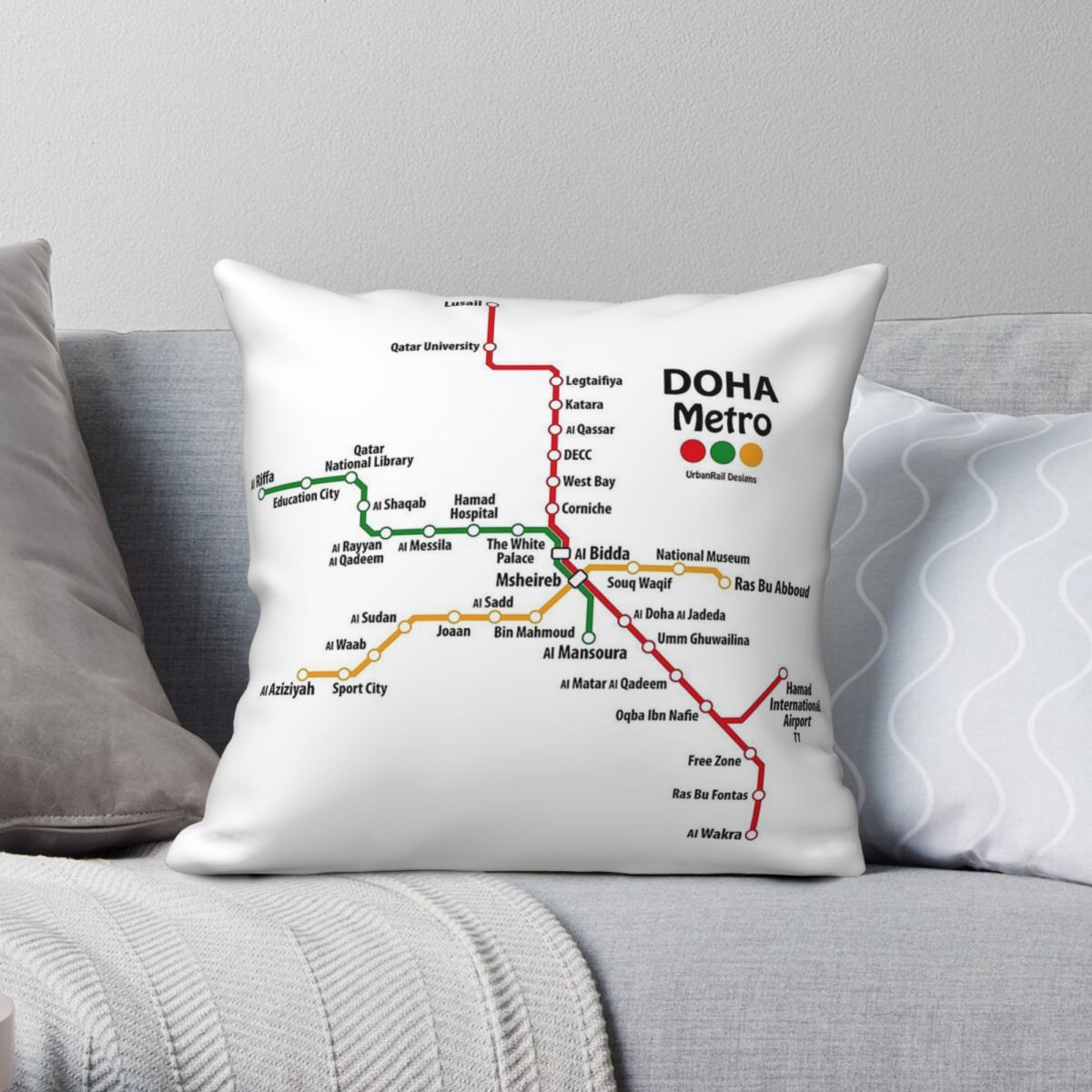 Home Decor Qatar - Qatar Doha Metro Mappa Federa quadrata