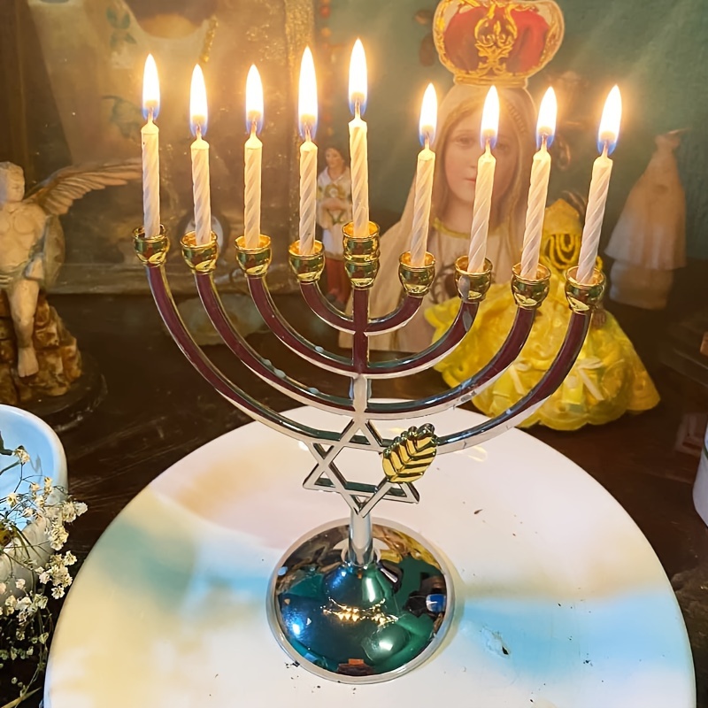 Home Decor Gift - Menorah per Hanukkah a 9 Bracci,