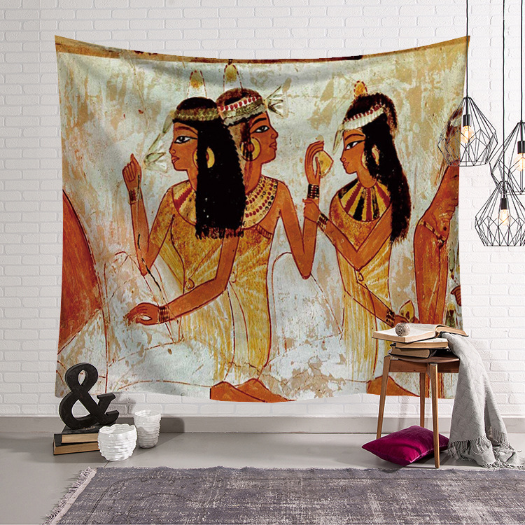 Home Decor Egypt - Arazzo Giallo con Stampa Cultura Antica