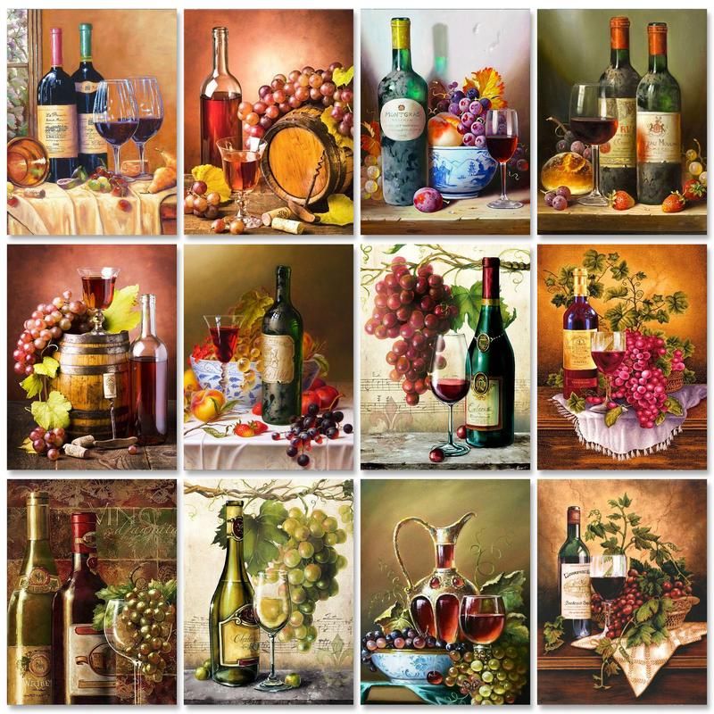 Home Decor Diy Ideas - RUOPOTY Pittura di vino con i