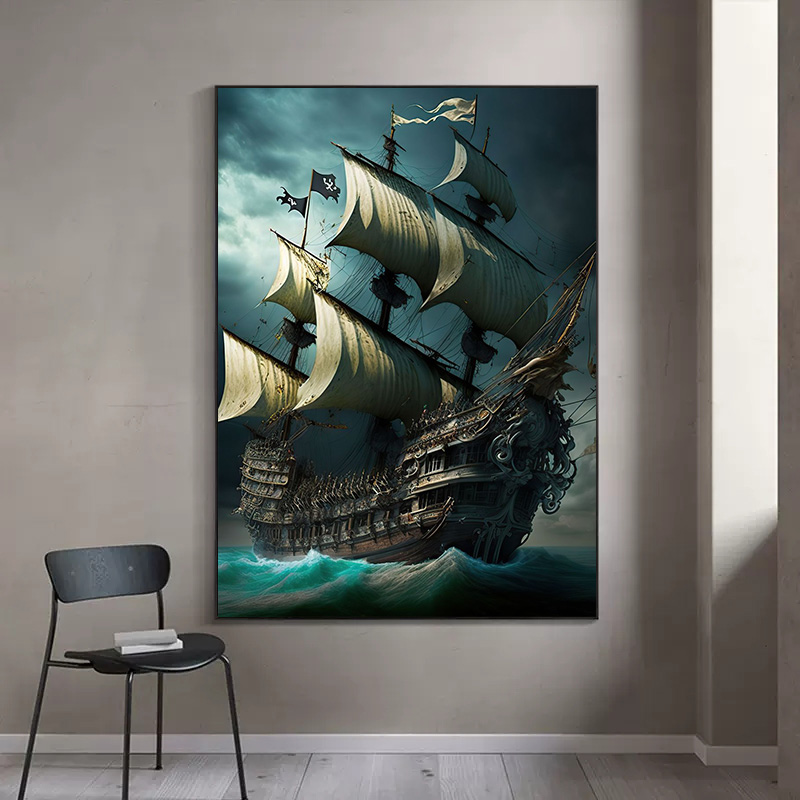 Poster astratto con nave pirat - Home Decor Nautical recensione e prezzo