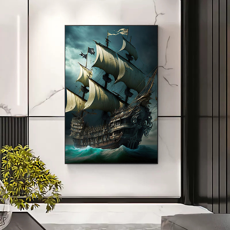 Poster astratto con nave pirat - Home Decor Nautical recensione e prezzo