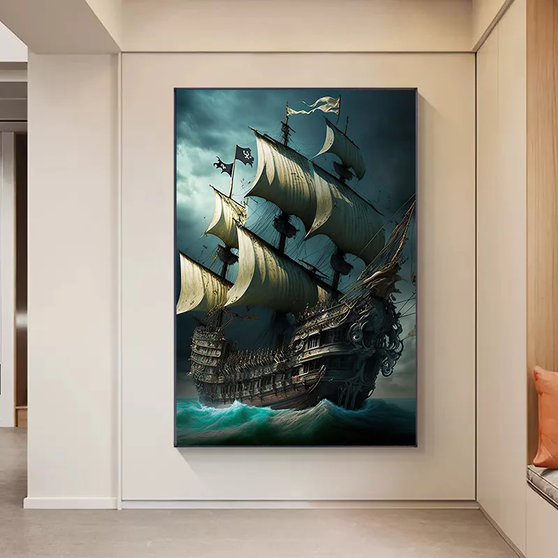 Poster astratto con nave pirat - Home Decor Nautical recensione e prezzo