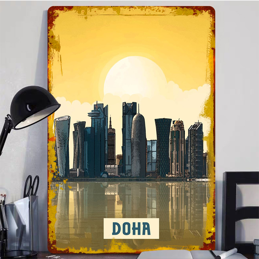 Doha Skyline Metal Wall Art Qa - Home Decor Qatar recensione e prezzo