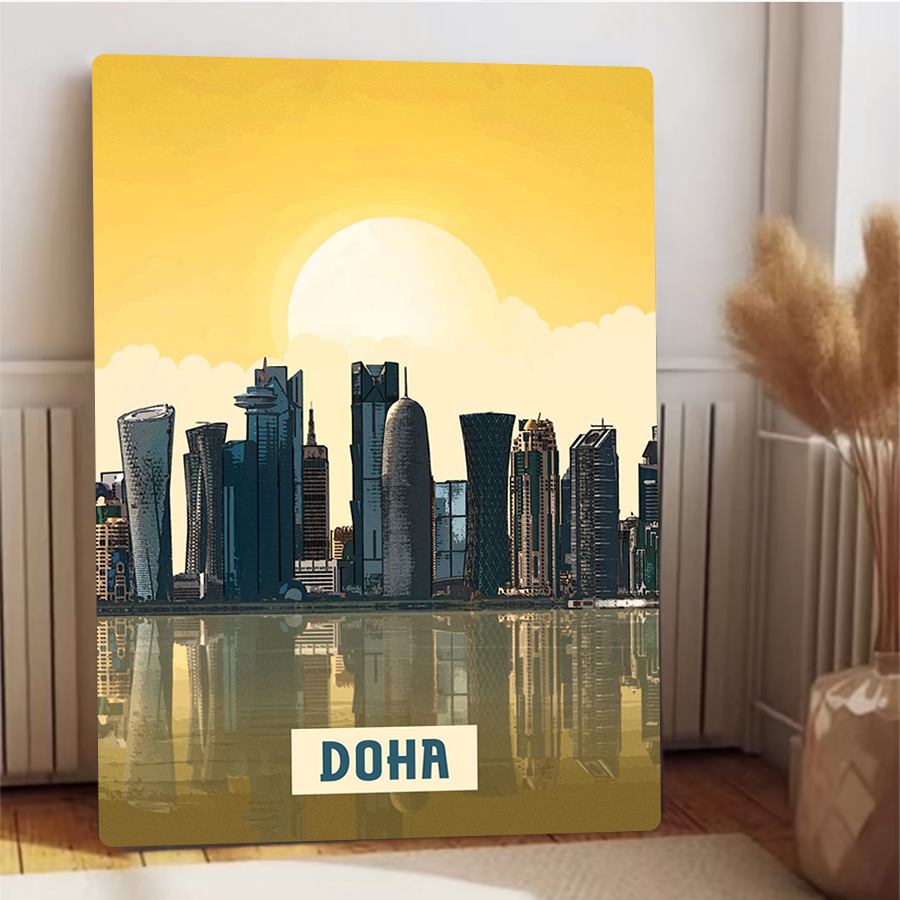 Doha Skyline Metal Wall Art Qa - Home Decor Qatar recensione e prezzo